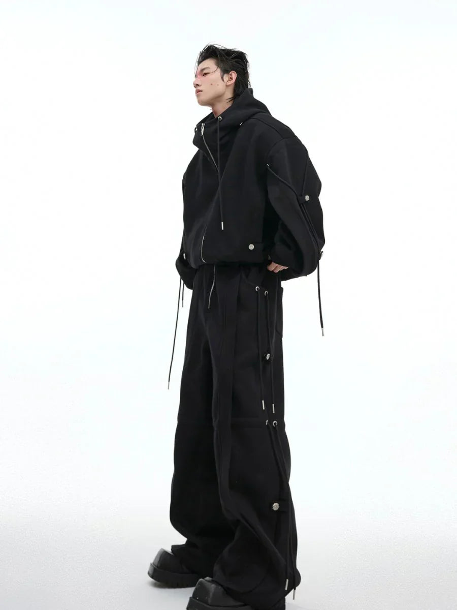 LOOSE HOODED SWEATER JACKET + BOTTOMS  FE0491