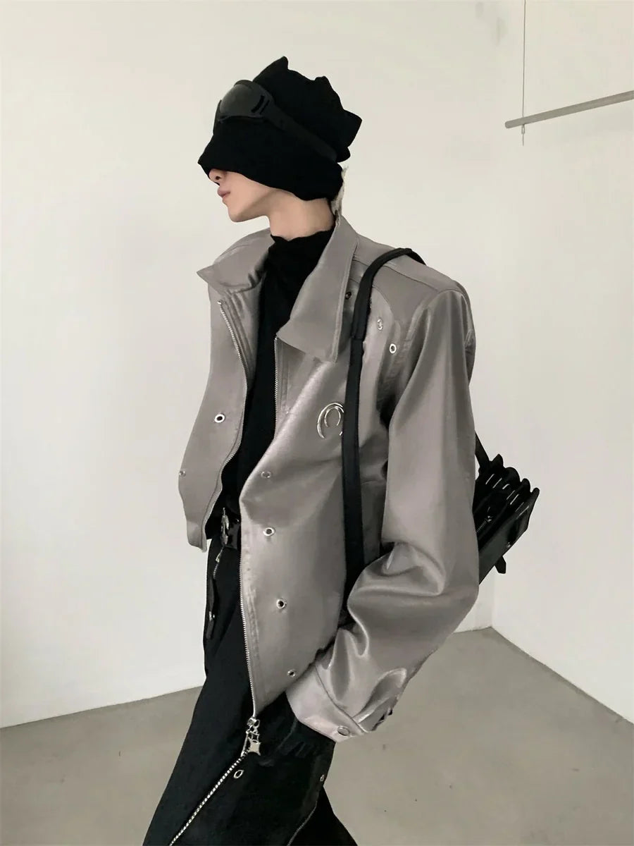 SHOULDER PADS SILHOUETTE LAPEL SHORT JACKET FE0466