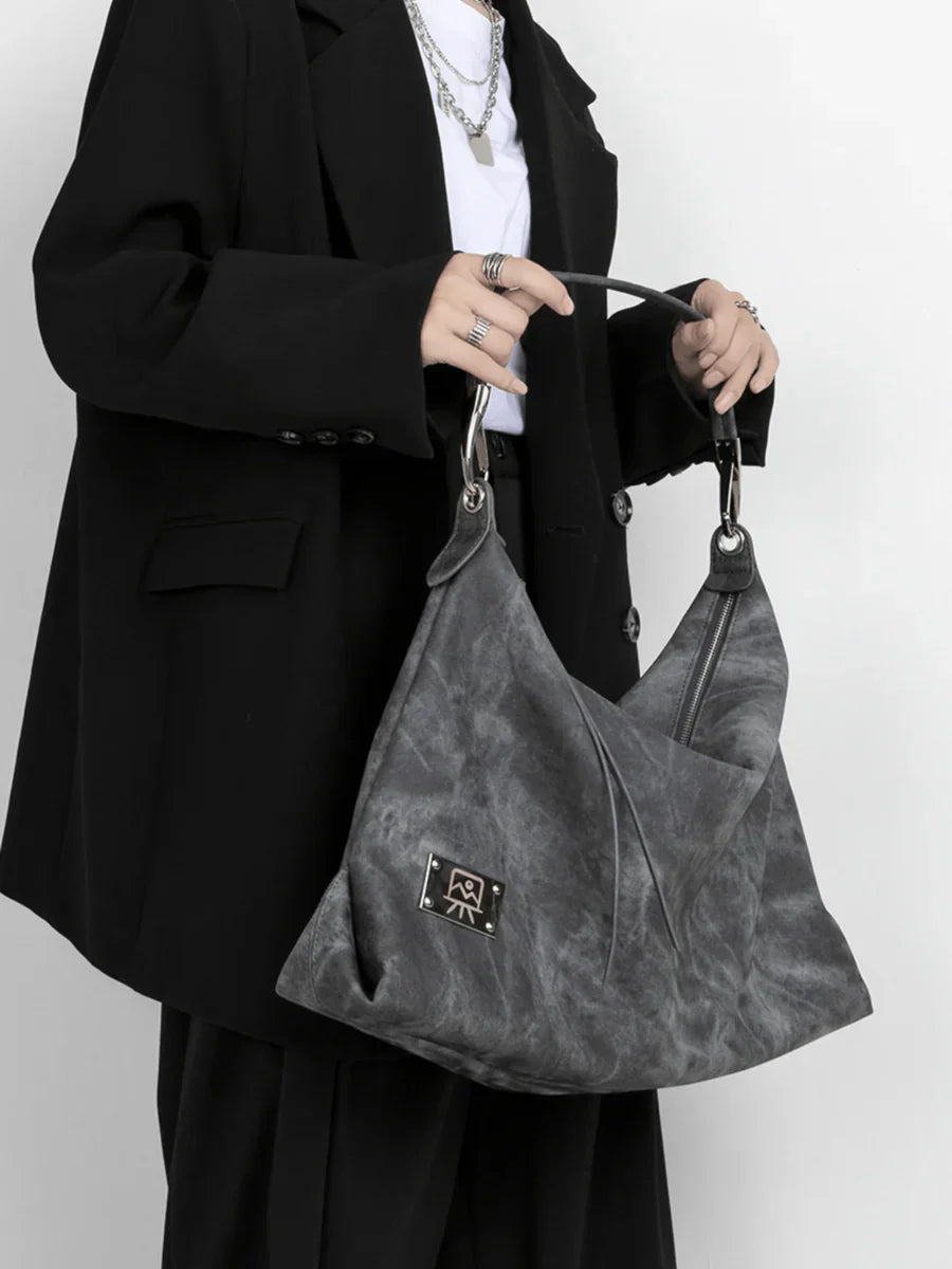 [LUCKYSTUDIO]LARGE SOFT LEATHER SHOULDER CROSSBODY BAG   FA113