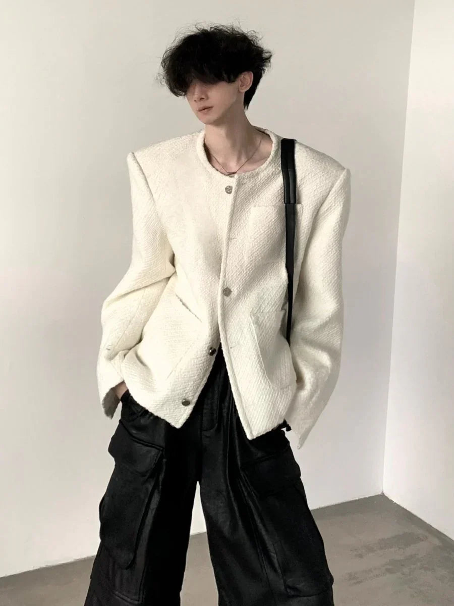 [AUTUMNWIND] WOOL WHITE TWEED JACKET  FE0453