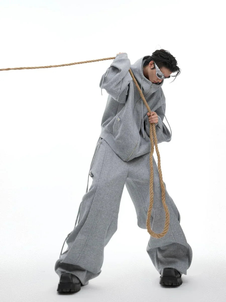 LOOSE HOODED SWEATER JACKET + BOTTOMS  FE0491