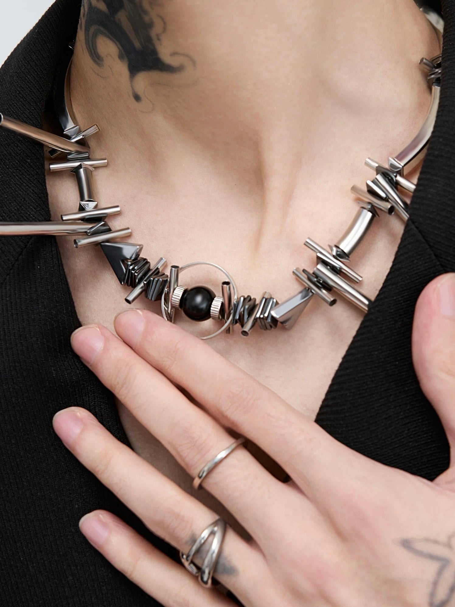 [STRUC TON] FUTURISTIC SPIKE NECKLACE   FA087