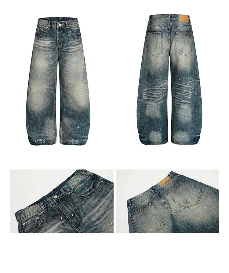 Men’s American Washed Splatter Blade-Cut Jeans  FE0341