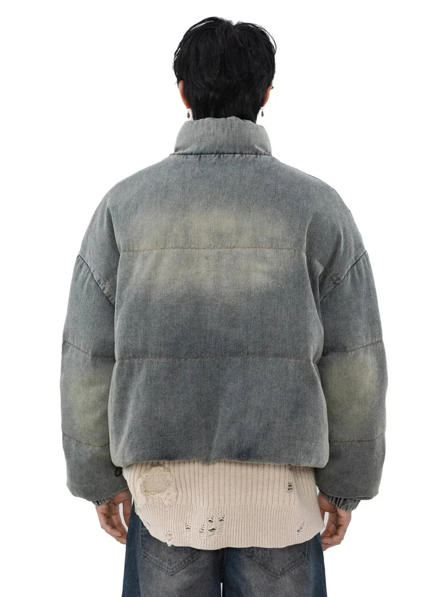 WASHED DENIM DOWN JACKET   FE0124