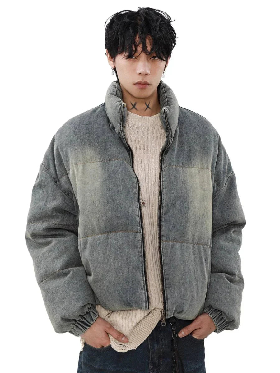 WASHED DENIM DOWN JACKET   FE0124