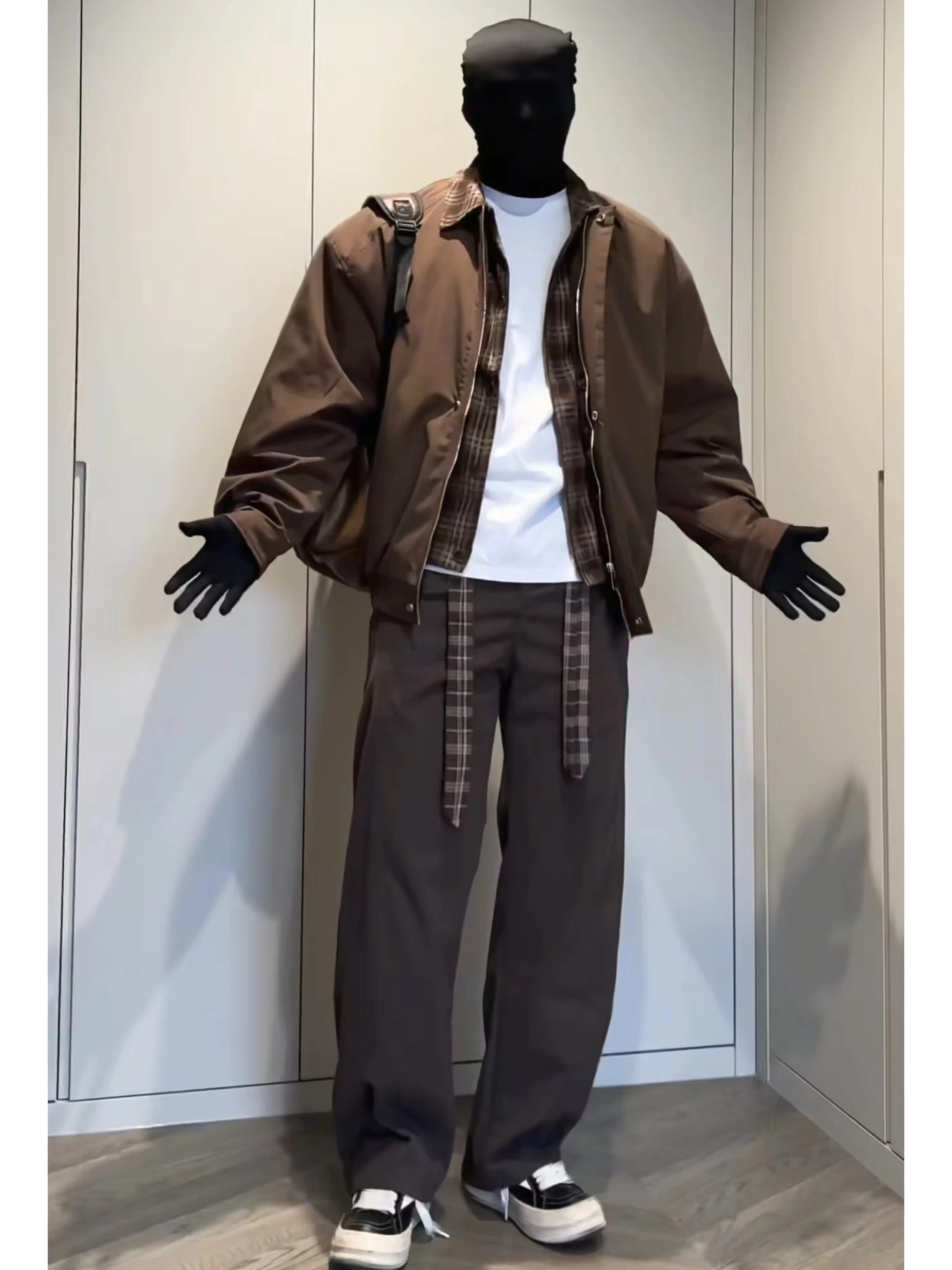 Men’s Retro American Plaid Lapel Jacket   FE0079