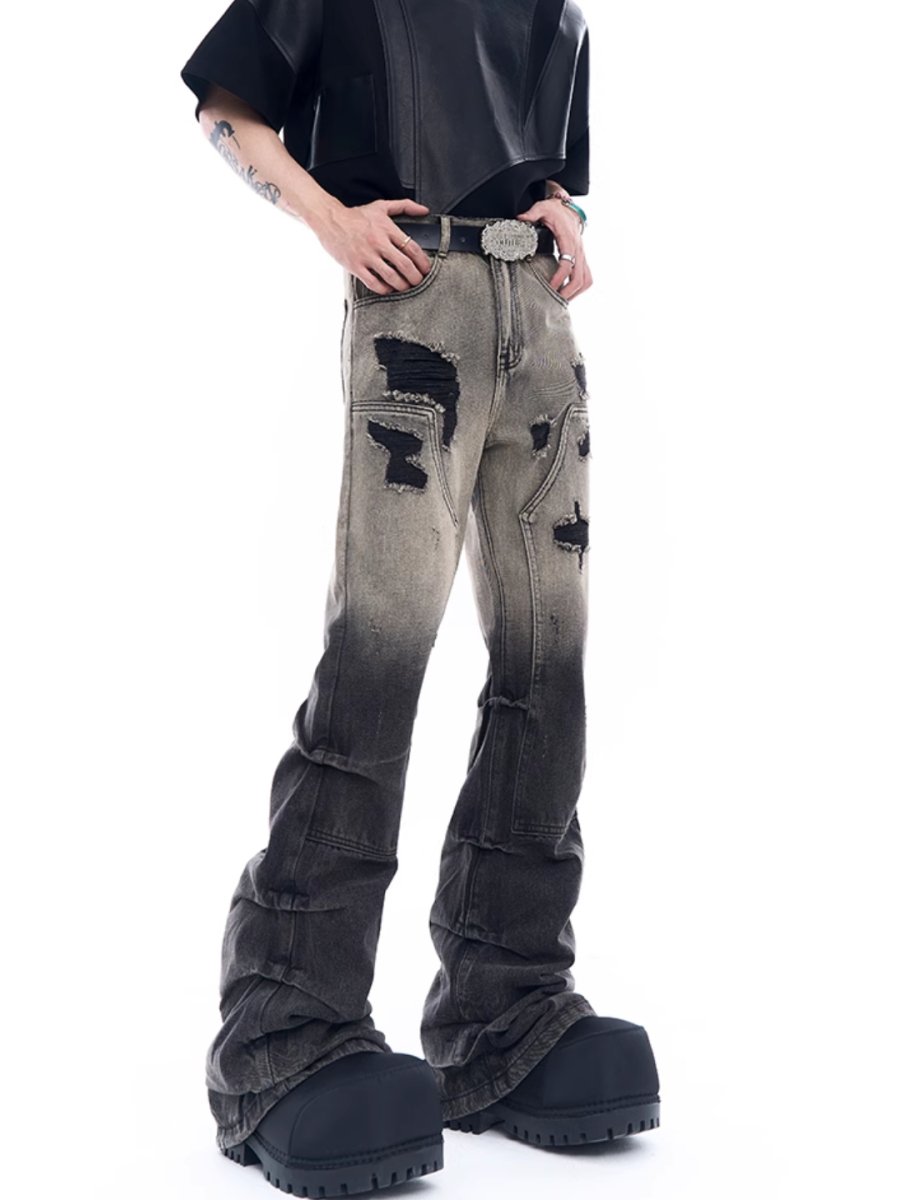 damage denim pants  FE0433