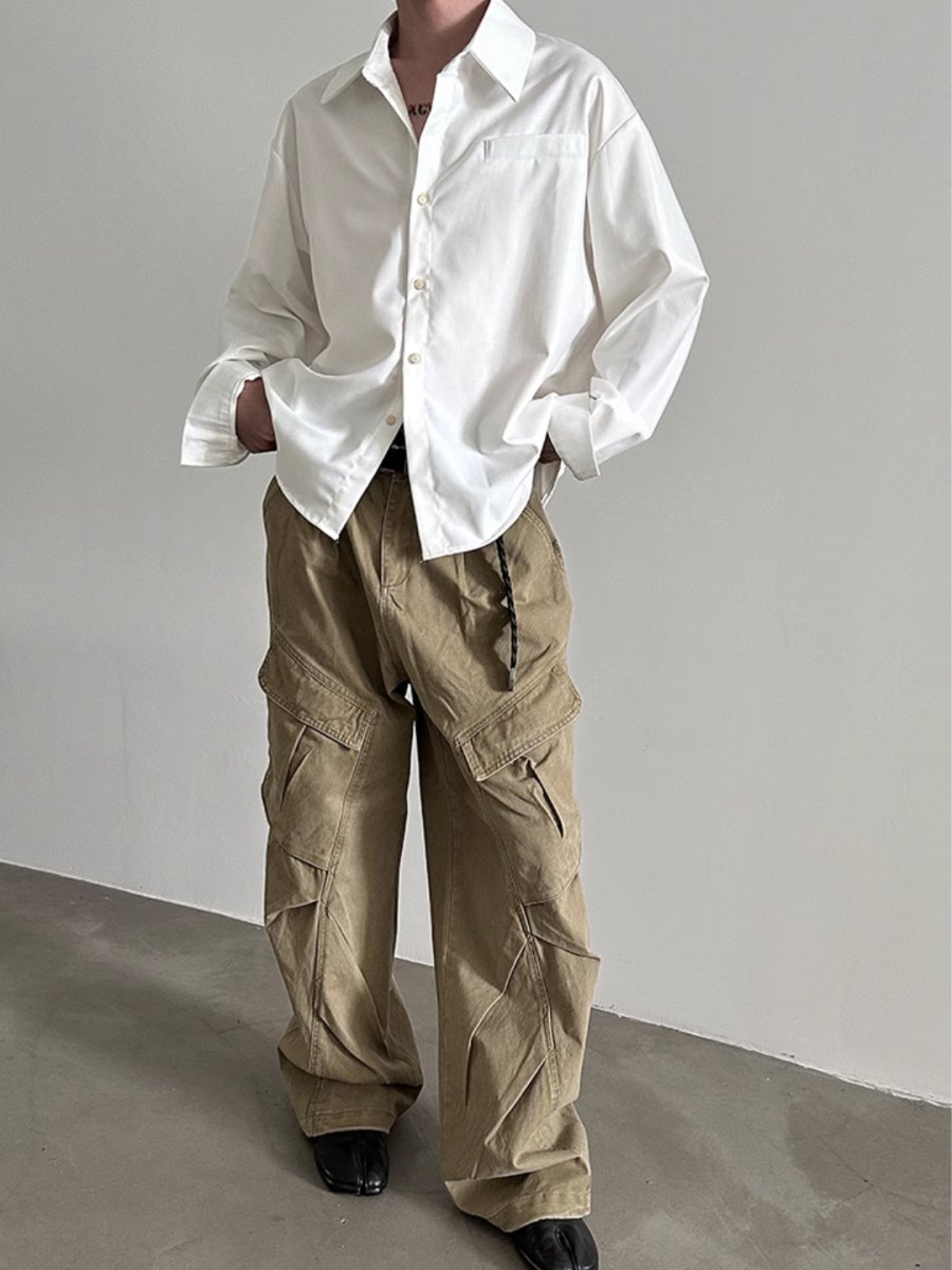 [GENESISBOY] short long-sleeved shirt  FE0555