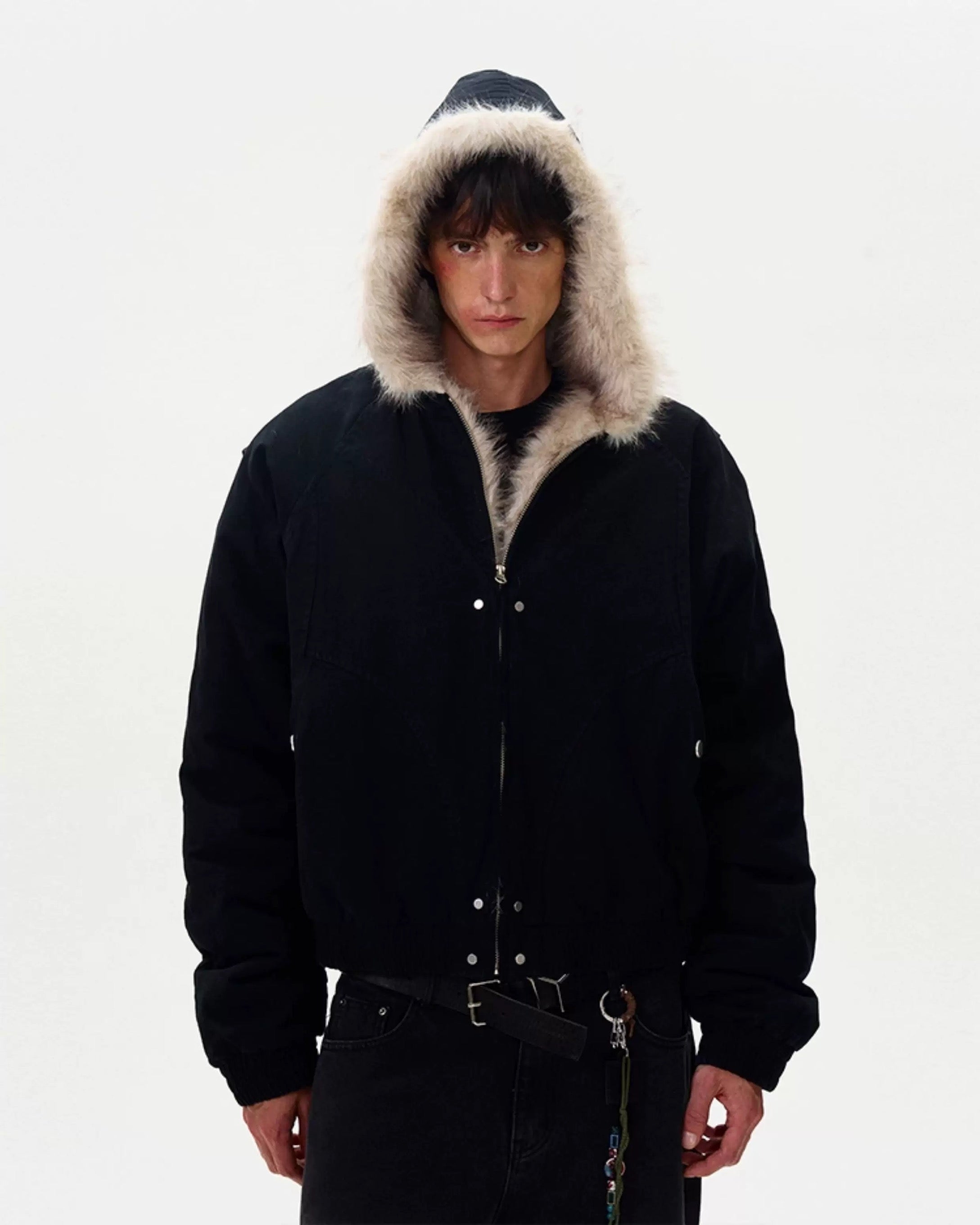 American Vintage Deconstructed Fleece-Lined Jacket – Retro Streetwear Outerwear FE0067