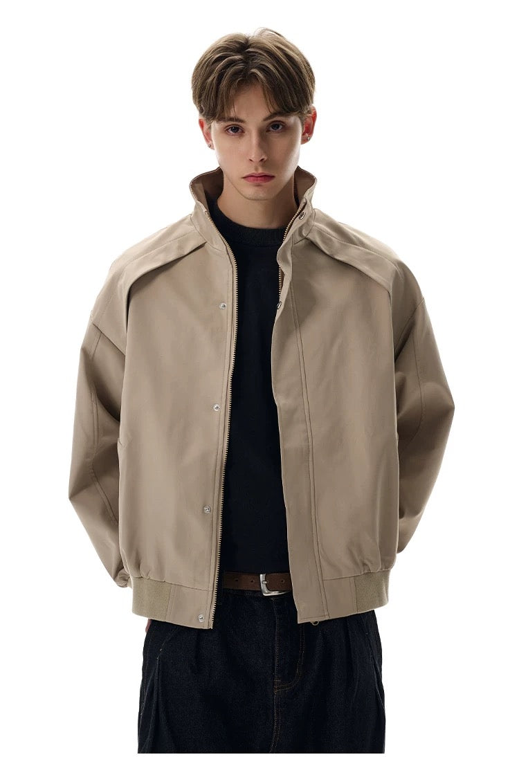 Men’s Clean-Fit Deconstructed Jacket – American Retro Oversized Street Outerwear FE0038