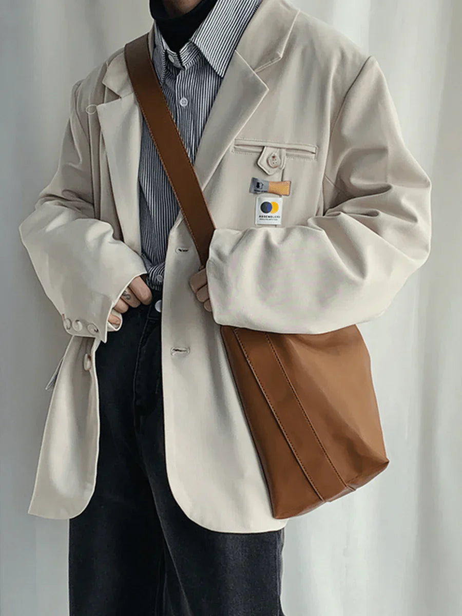 KOREAN STREET LEATHER SHOULDER BAG   FA089