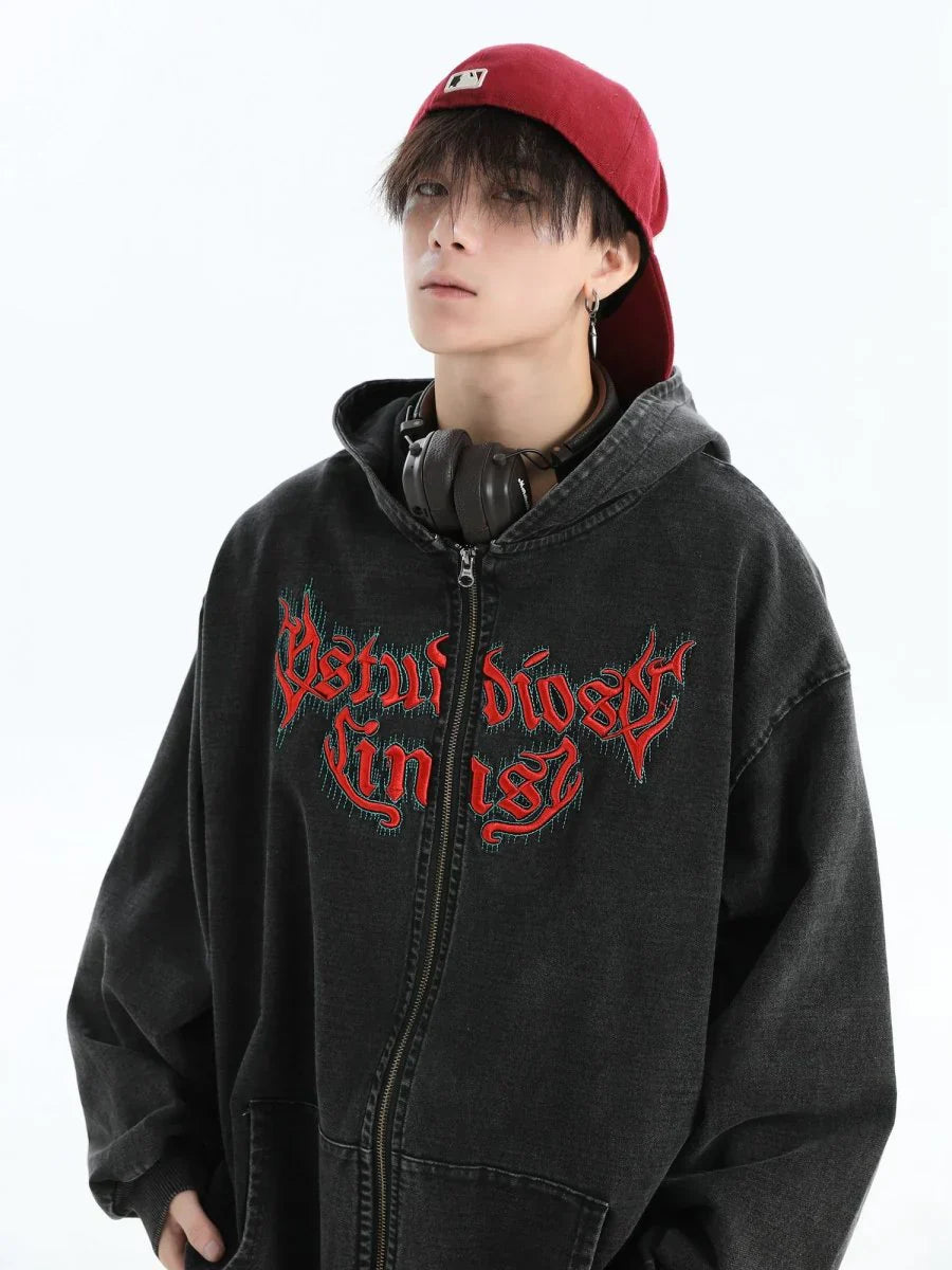 GOTHIC LETTER LOGO DENIM JACKET   FE0122