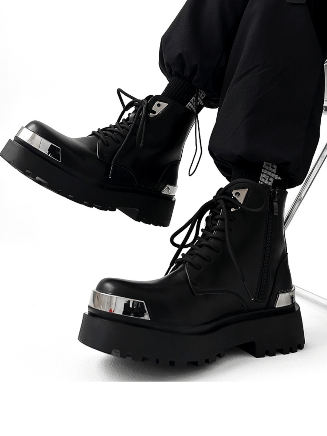 High-top Motorcycle Leather Work Boots S047