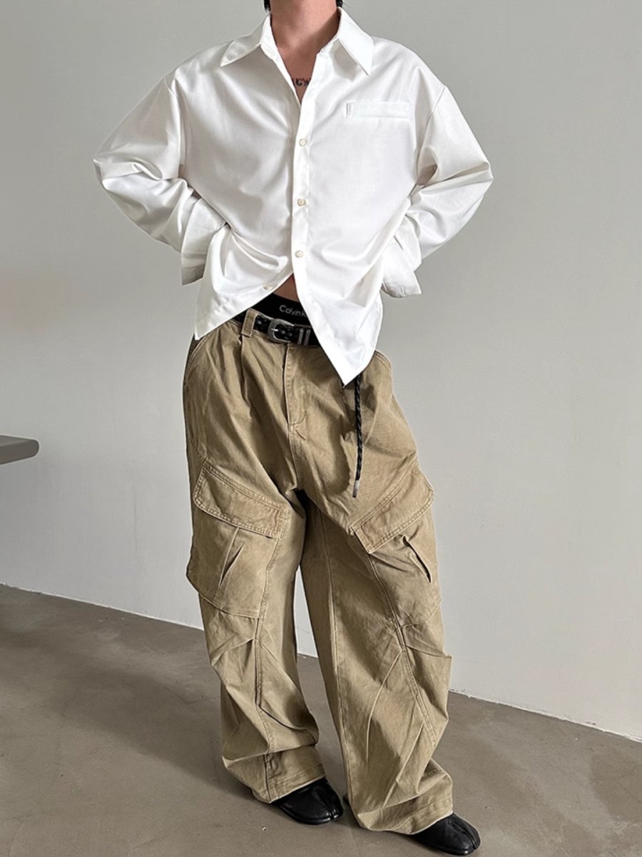 [GENESISBOY] short long-sleeved shirt  FE0555