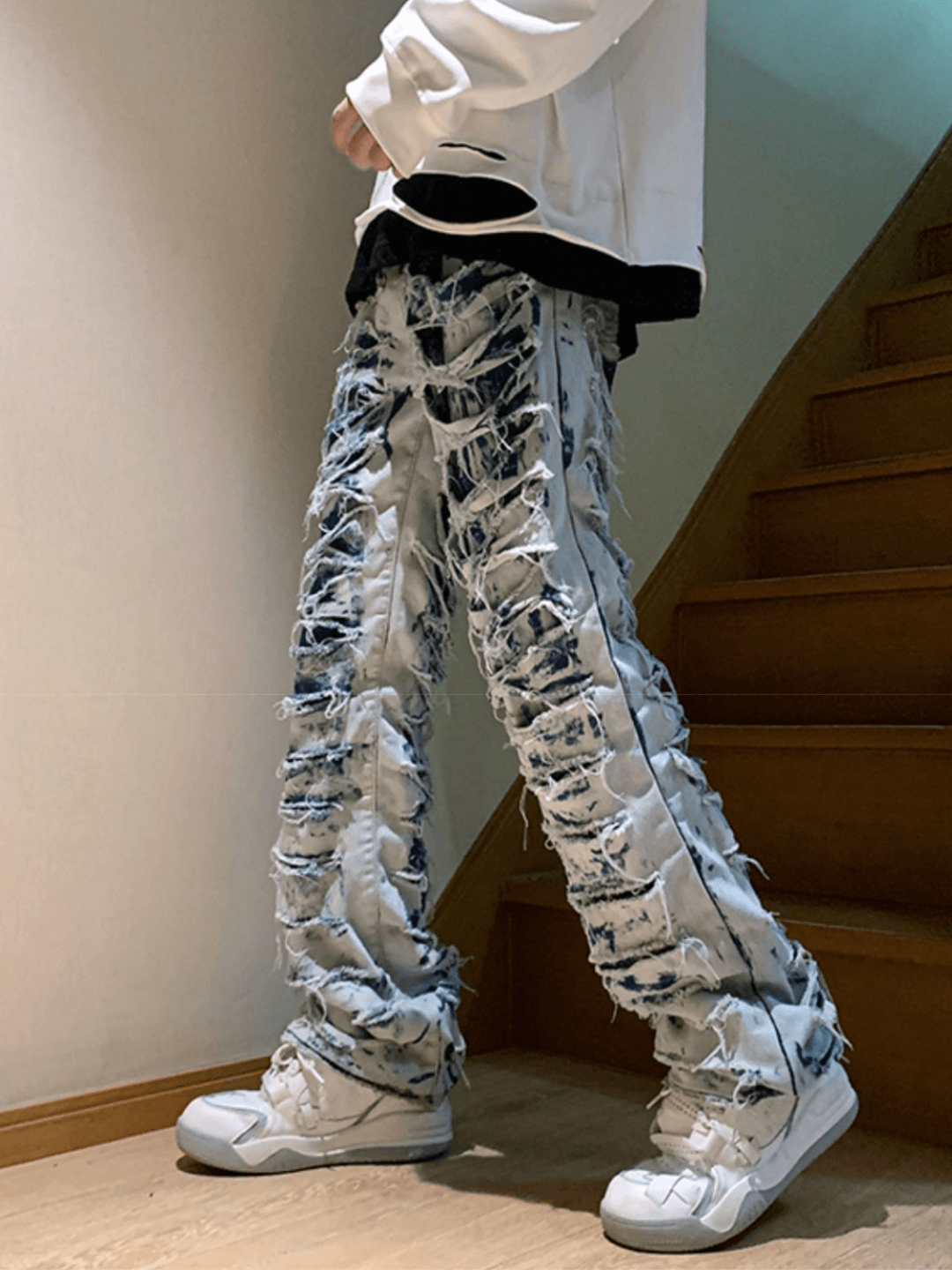 High street damage denim pants  FE0426