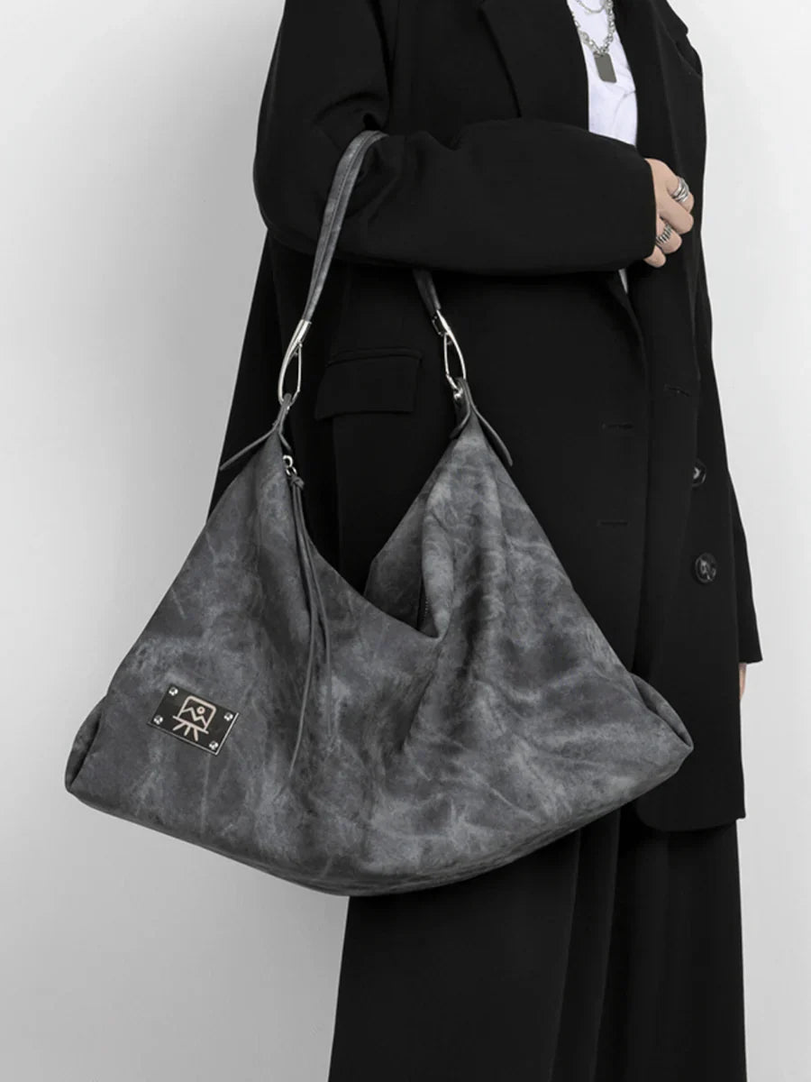 [LUCKYSTUDIO]LARGE SOFT LEATHER SHOULDER CROSSBODY BAG   FA113