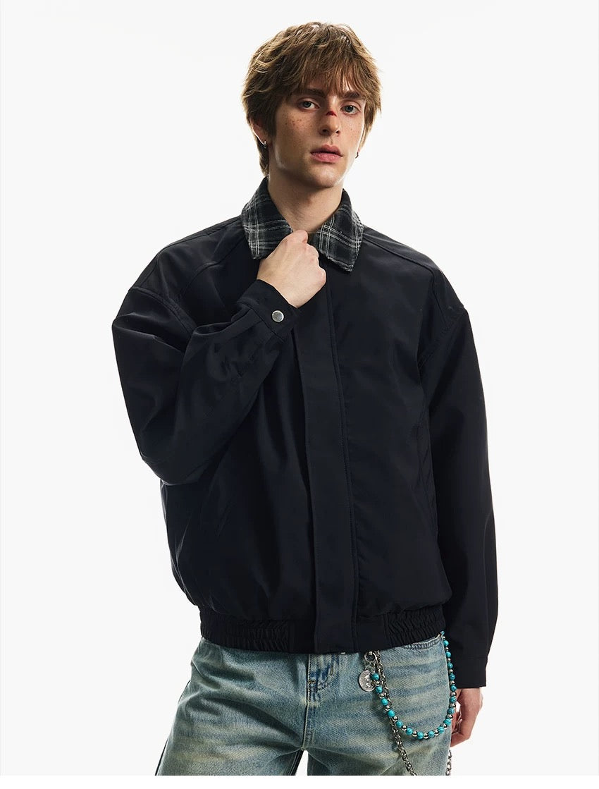 Men’s Retro American Plaid Lapel Jacket   FE0079