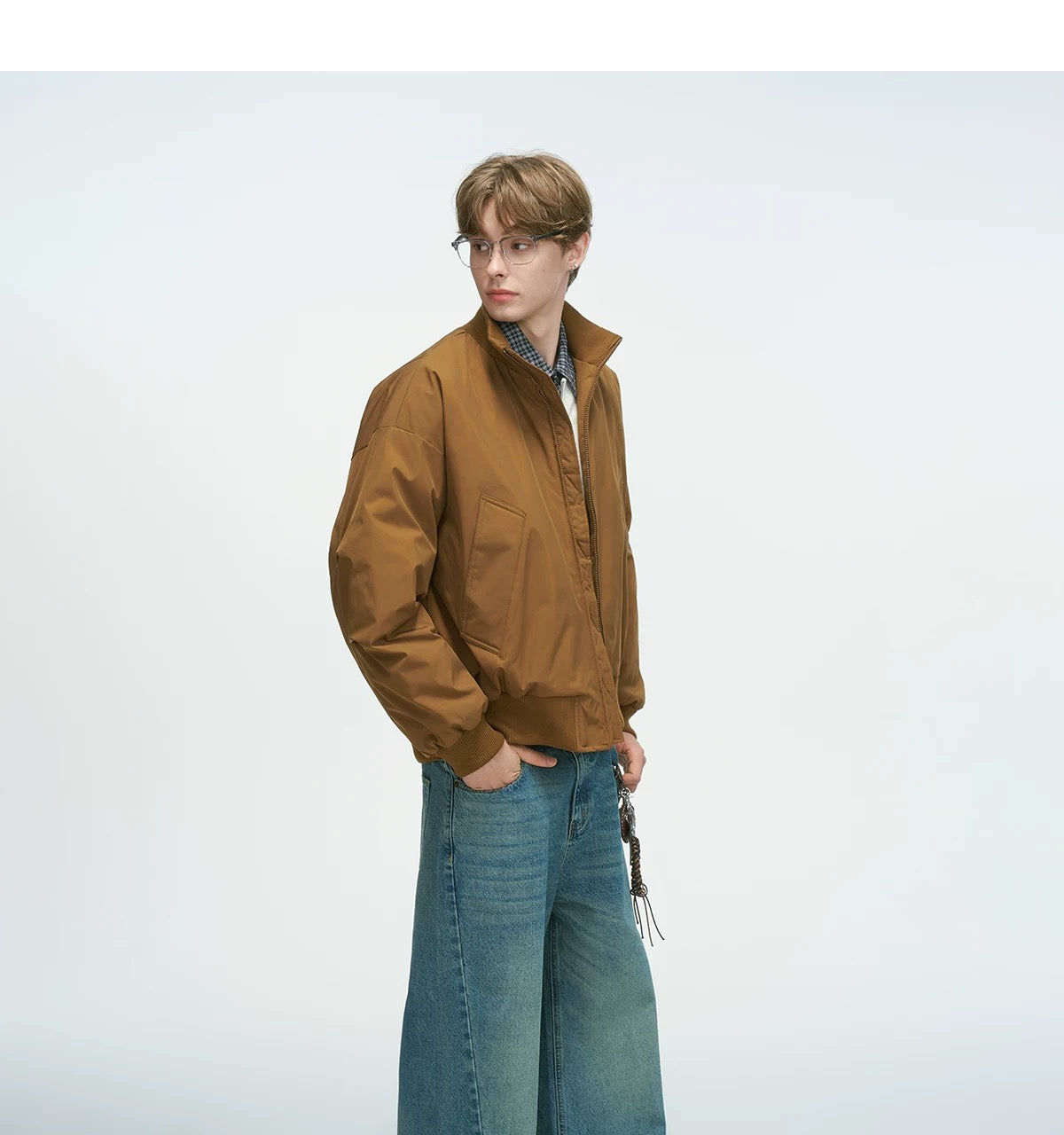 Stand Collar Down Jacket – Minimalist Warm Puffer for Winter Street Style   FE0073