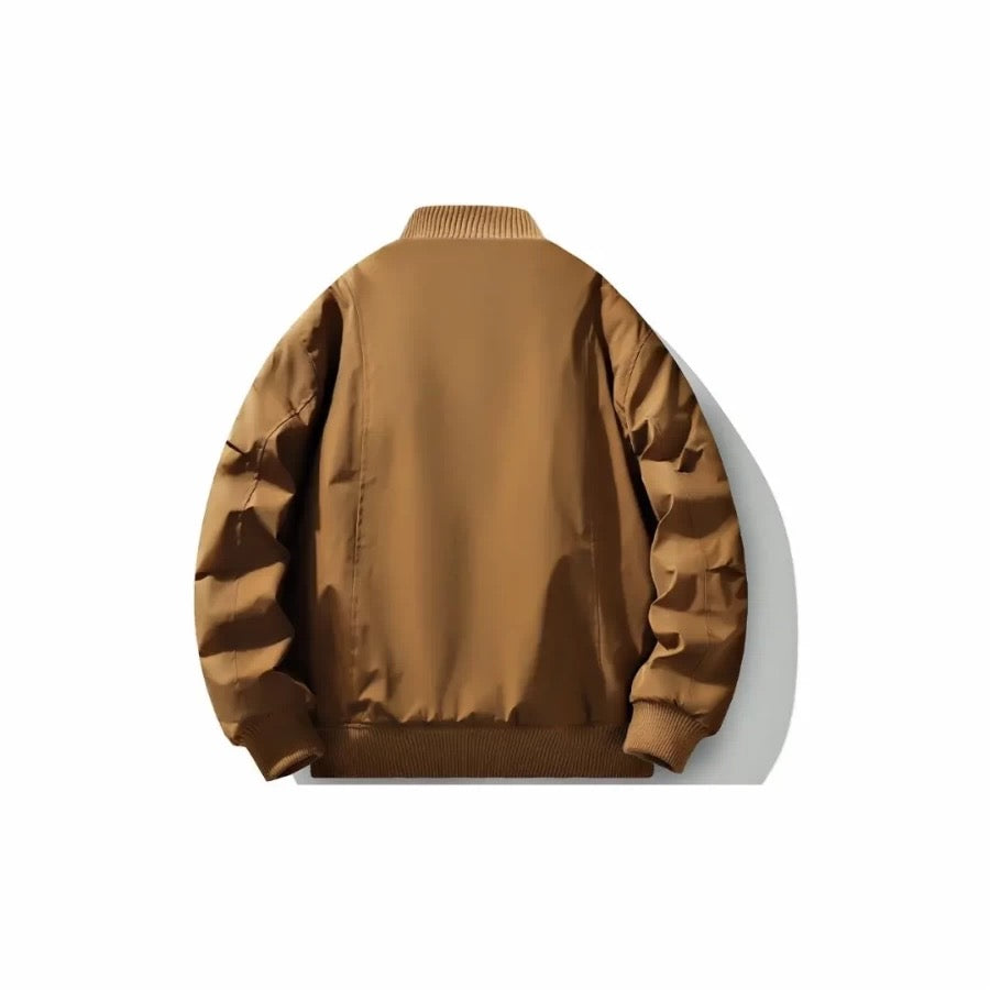 Men’s Short Padded Bomber Jacket – American Retro Street Winter Coat   FE0312