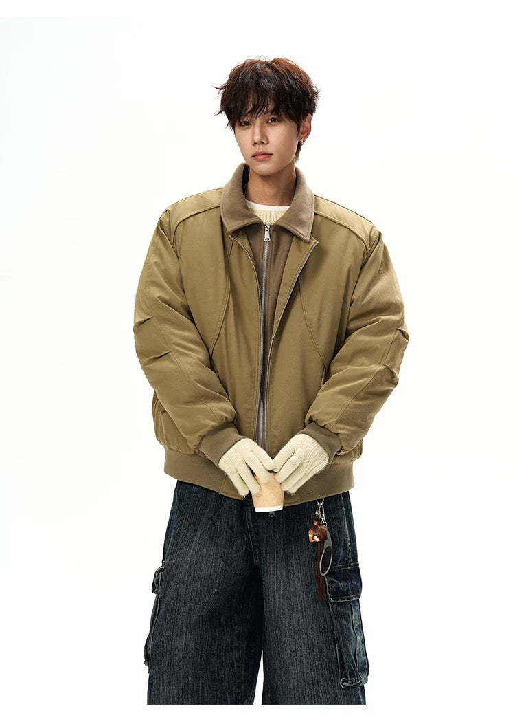 Men’s Designer Contrast Splice Lapel Jacket  FE0078