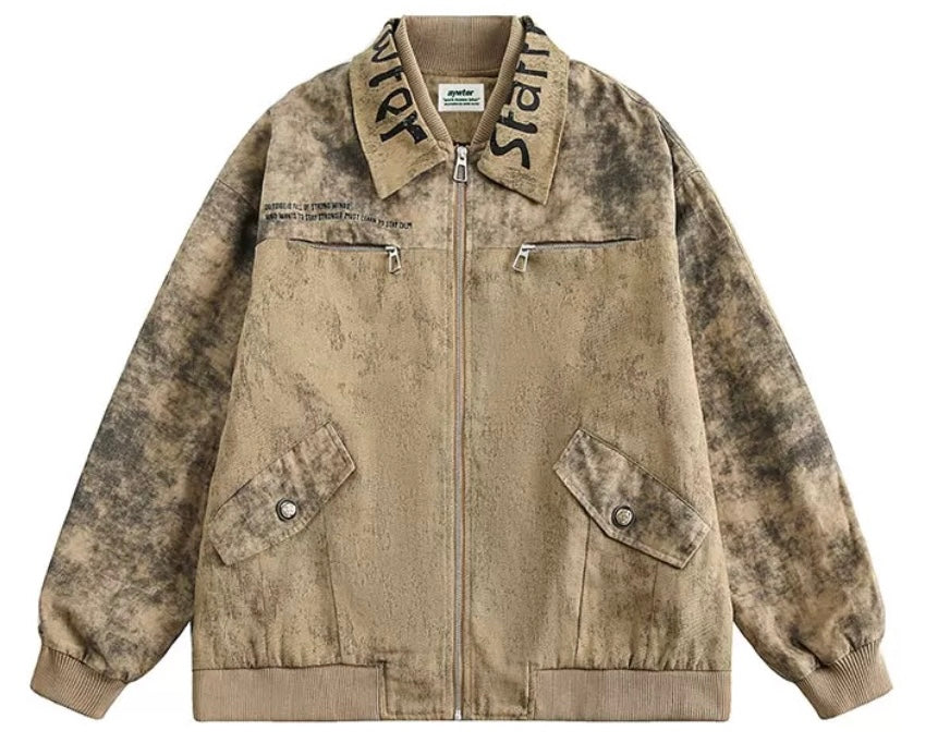 Men’s Vintage American Paint-Splatter Workwear Jacket  FE0330