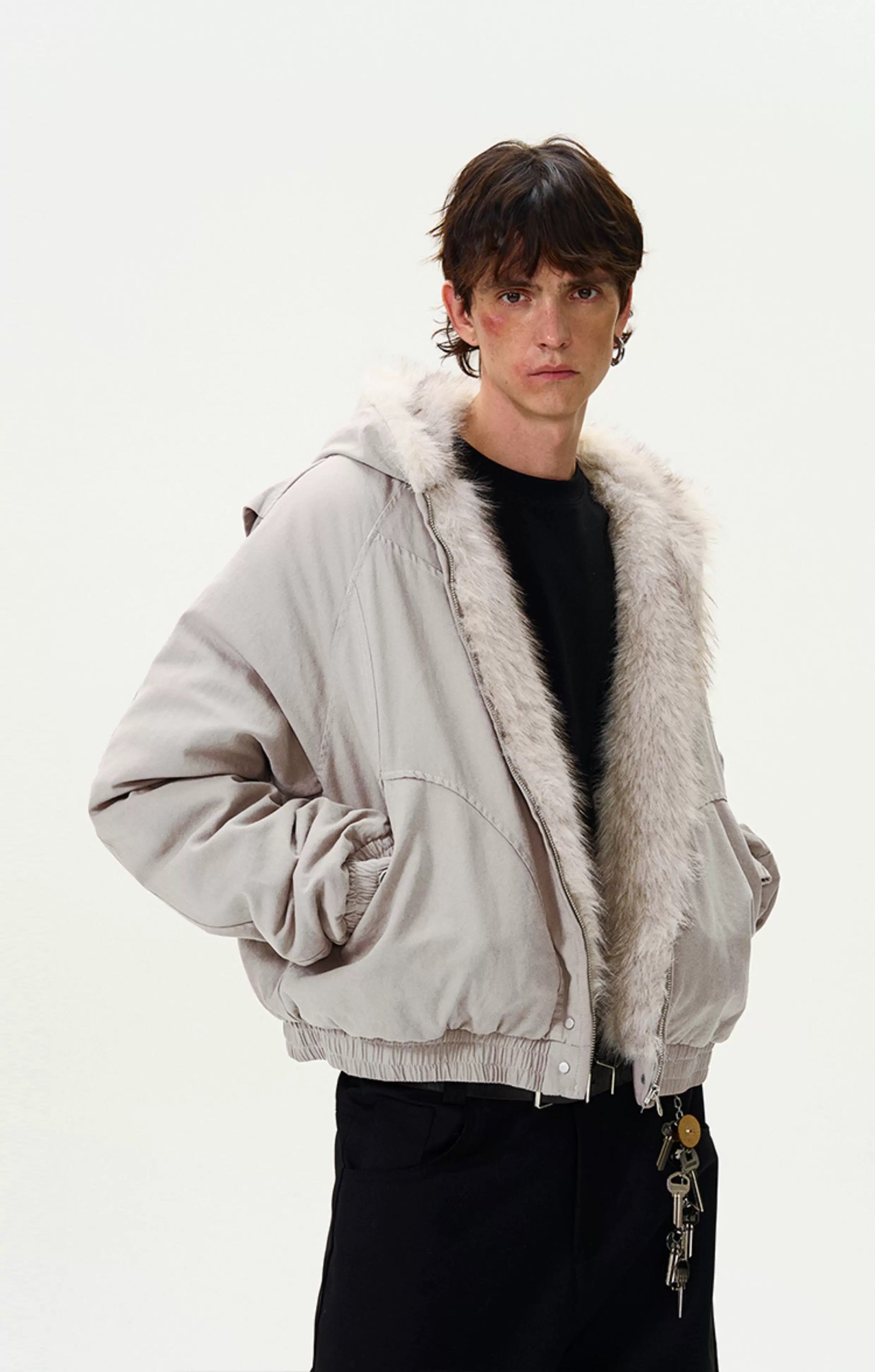 American Vintage Deconstructed Fleece-Lined Jacket – Retro Streetwear Outerwear FE0067