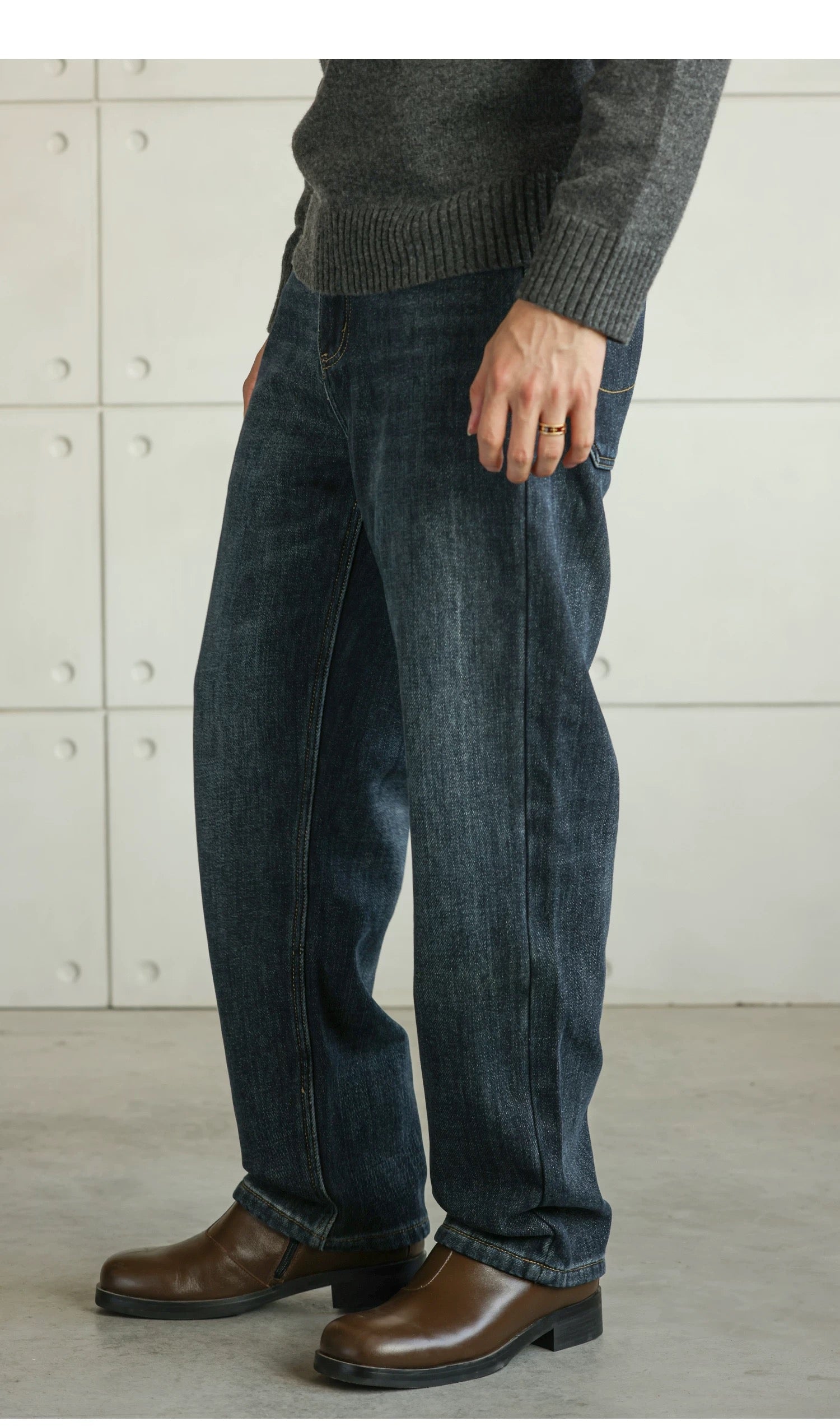 Men’s Retro American Raw Denim Jeans   FE0362