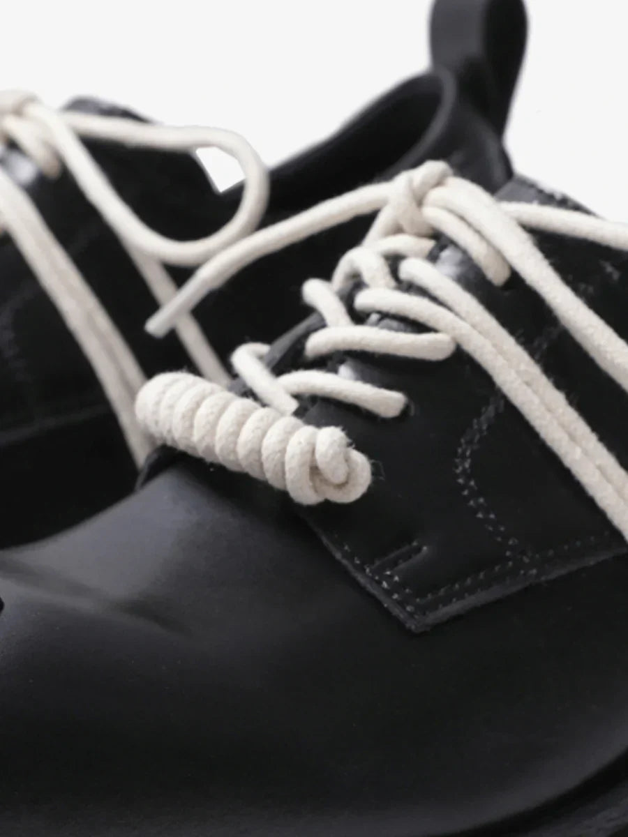 LEATHER SQUARE HEAD LACE-UP DERBY SHOES S020