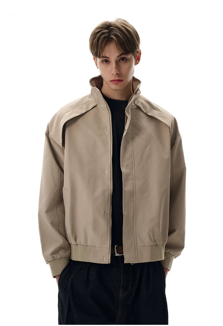 Men’s Clean-Fit Deconstructed Jacket – American Retro Oversized Street Outerwear FE0038
