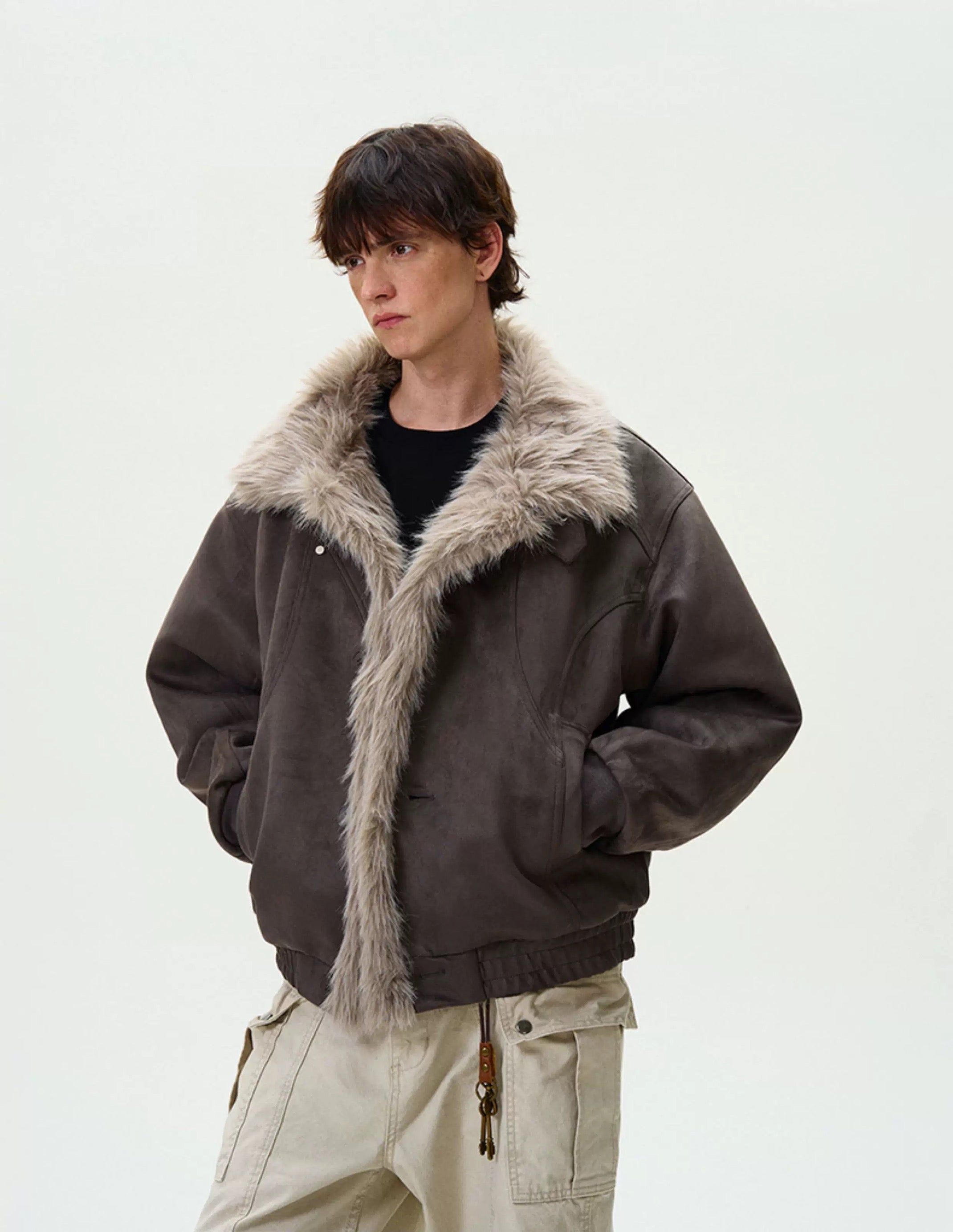Men’s Vintage Washed Thick Padded Jacket – American Retro Winter Street Coat   FE0043