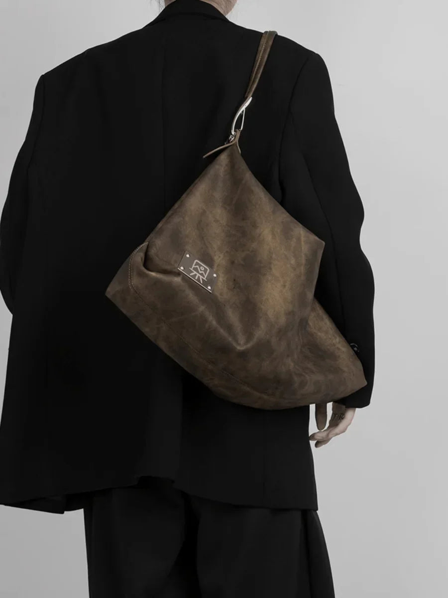 [LUCKYSTUDIO]LARGE SOFT LEATHER SHOULDER CROSSBODY BAG   FA113