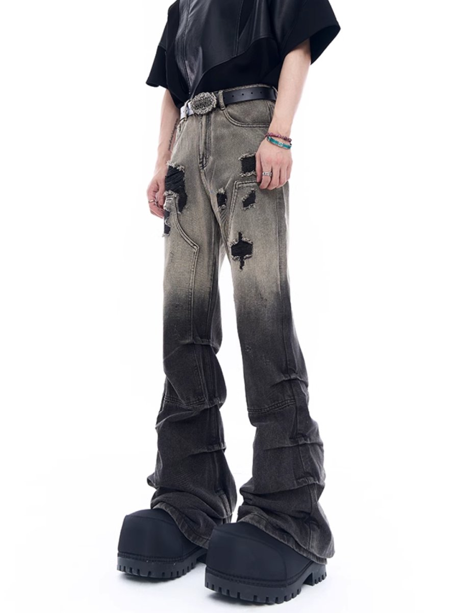 damage denim pants  FE0433