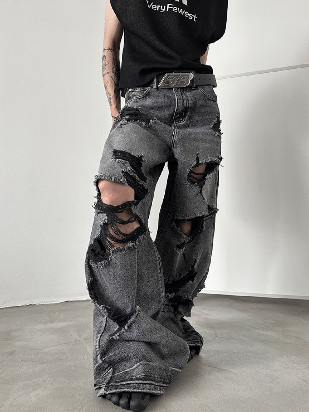 wash wide leg jeans FE0434