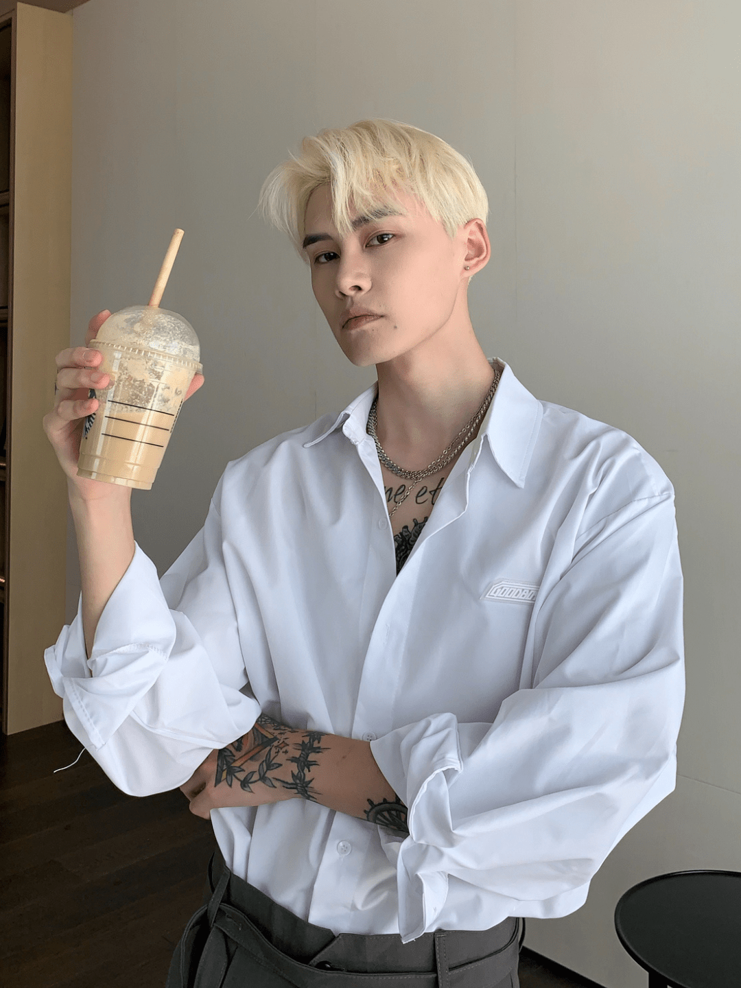 [CUIBUJU] Korean loose oversize casual shirt   FE0554