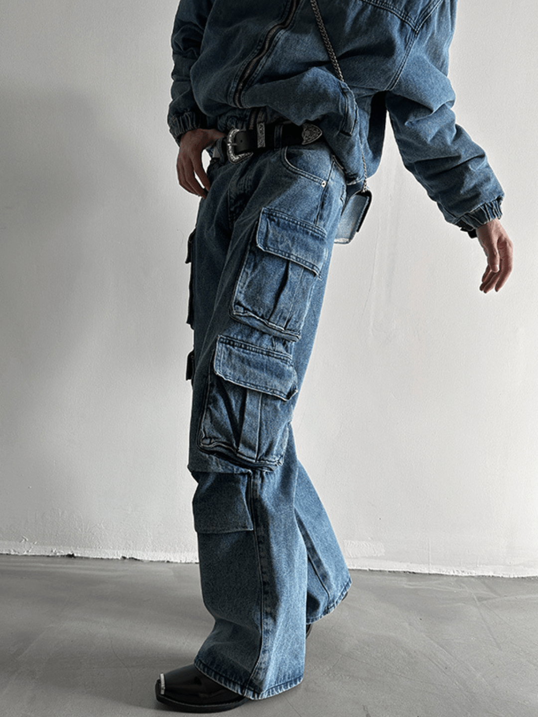 [GENESISBOY] Heavy Wash Multi-Pocket Jeans   FE0424
