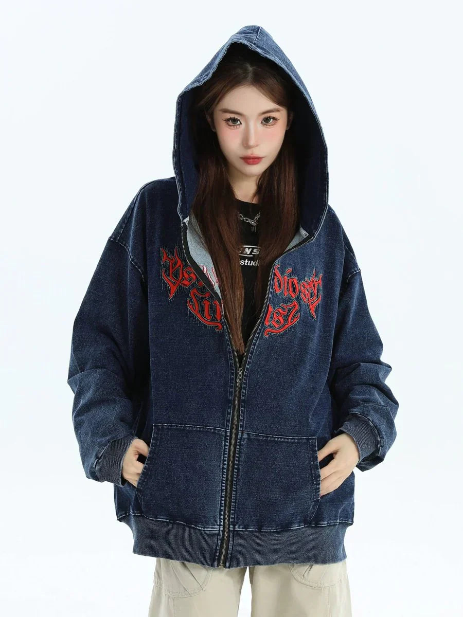 GOTHIC LETTER LOGO DENIM JACKET   FE0122