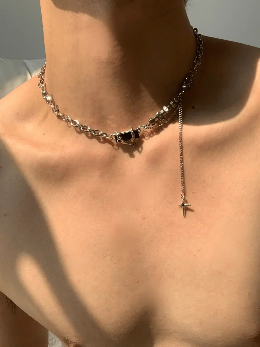 SILVER NECK CHAIN JEWELRY NECKLACE   FA111