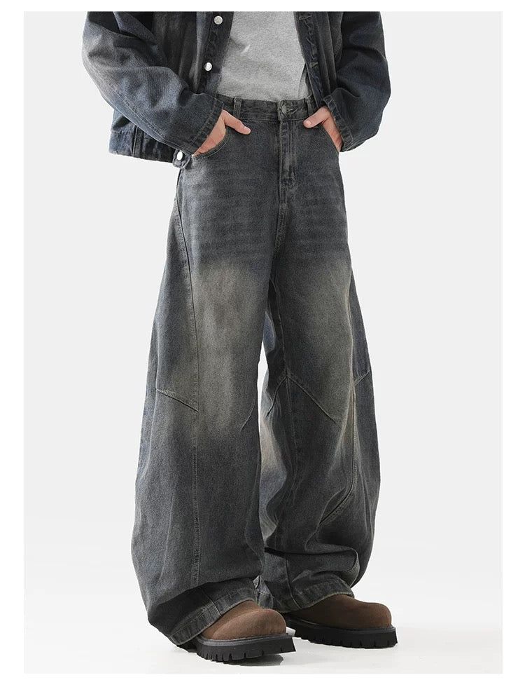 American Retro Wide-Leg Denim Pants  FE0307