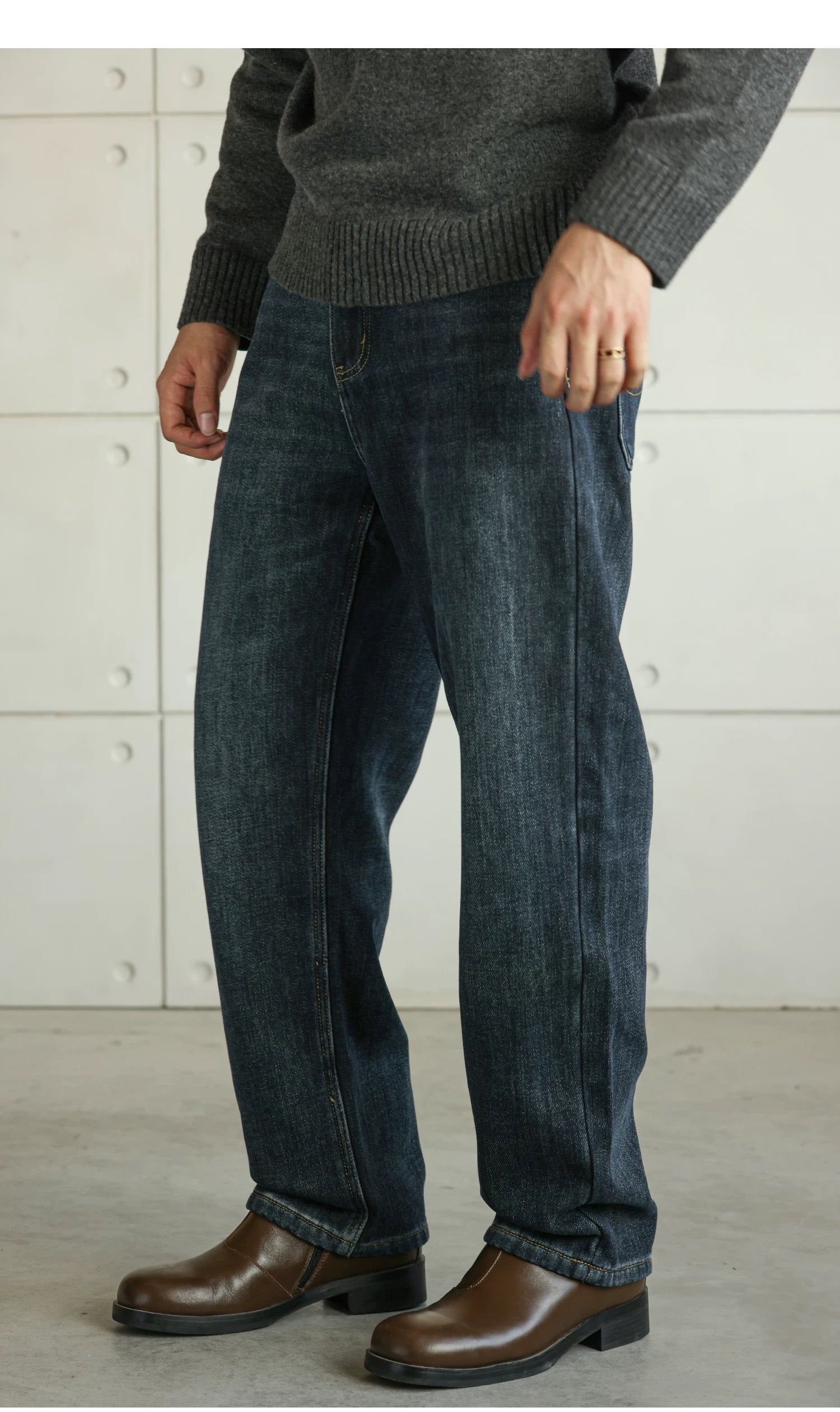 Men’s Retro American Raw Denim Jeans   FE0362