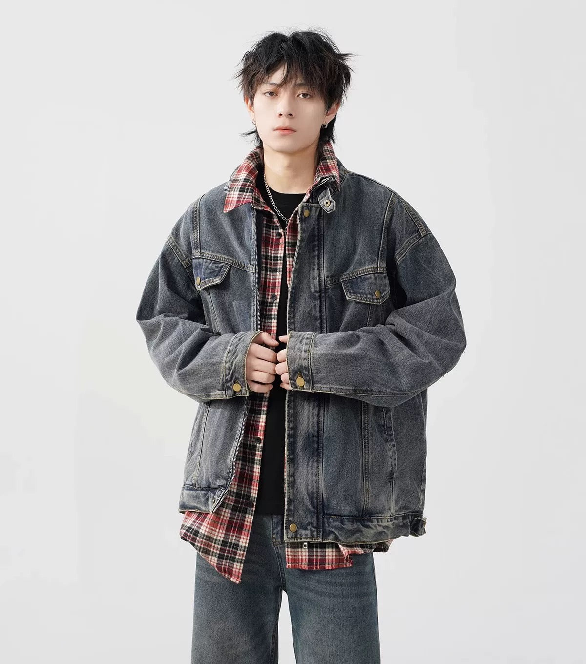 Men’s Vintage Washed Denim Jacket  FE0322