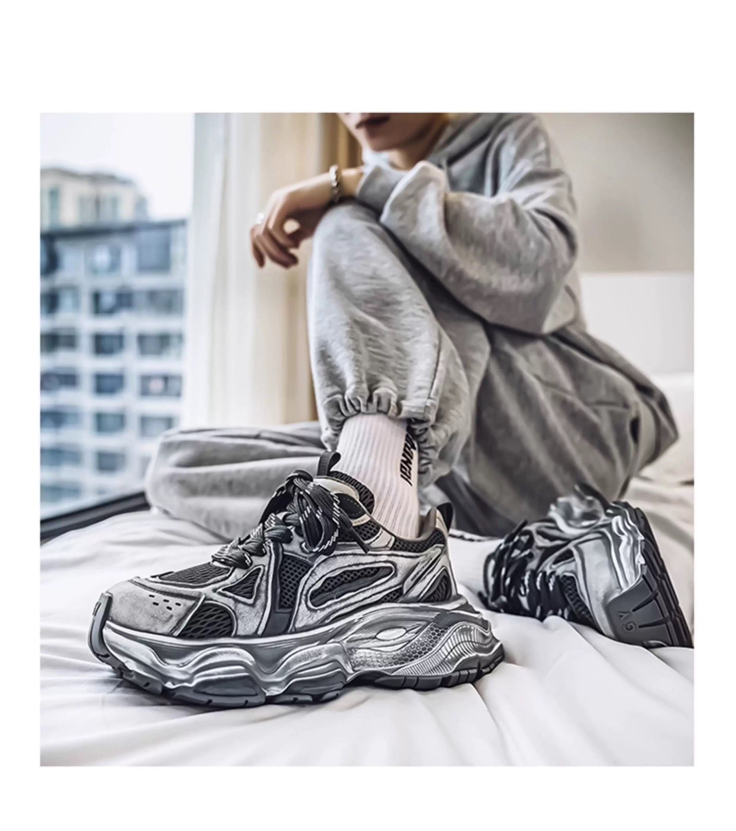 Men’s Retro Chunky Sneakers Casual Fashion Dad Shoes Soft Sole Trendy Running Shoes S0015
