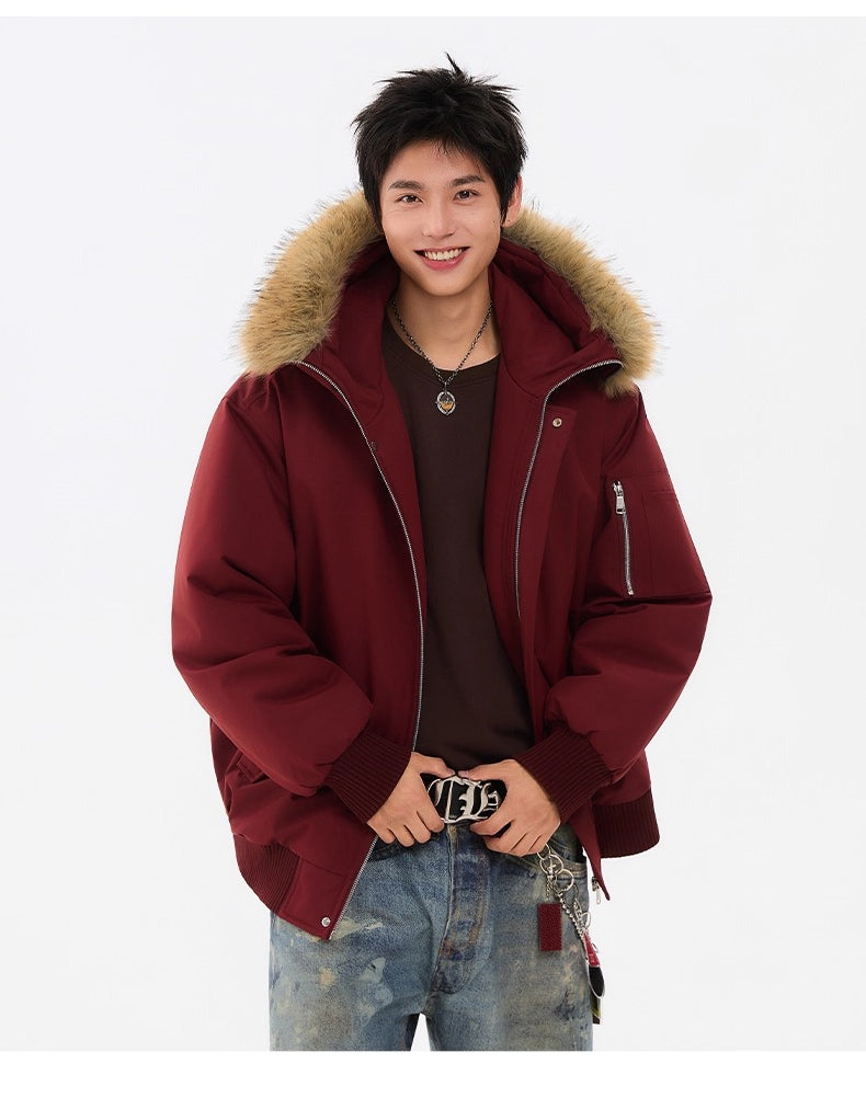 Fur collar hooded cotton jacket  FE0448