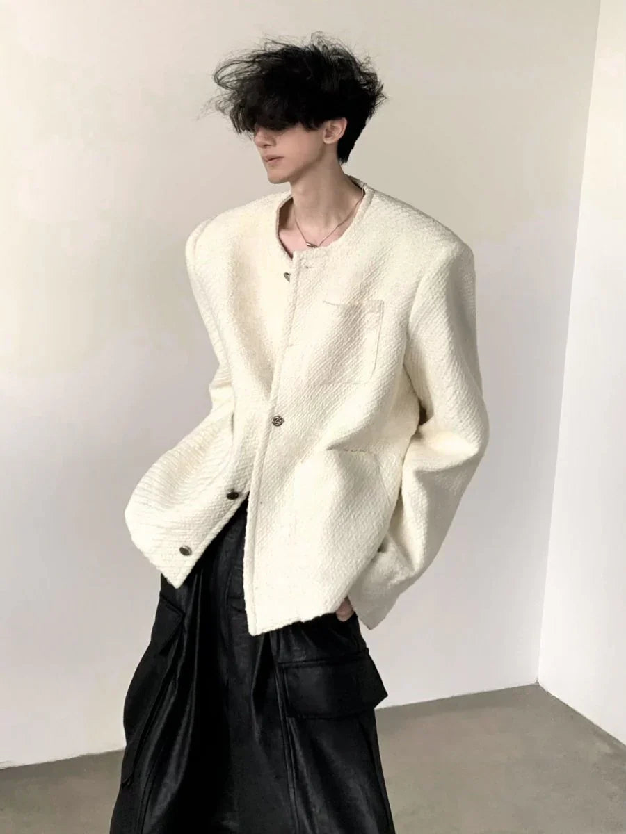[AUTUMNWIND] WOOL WHITE TWEED JACKET  FE0453