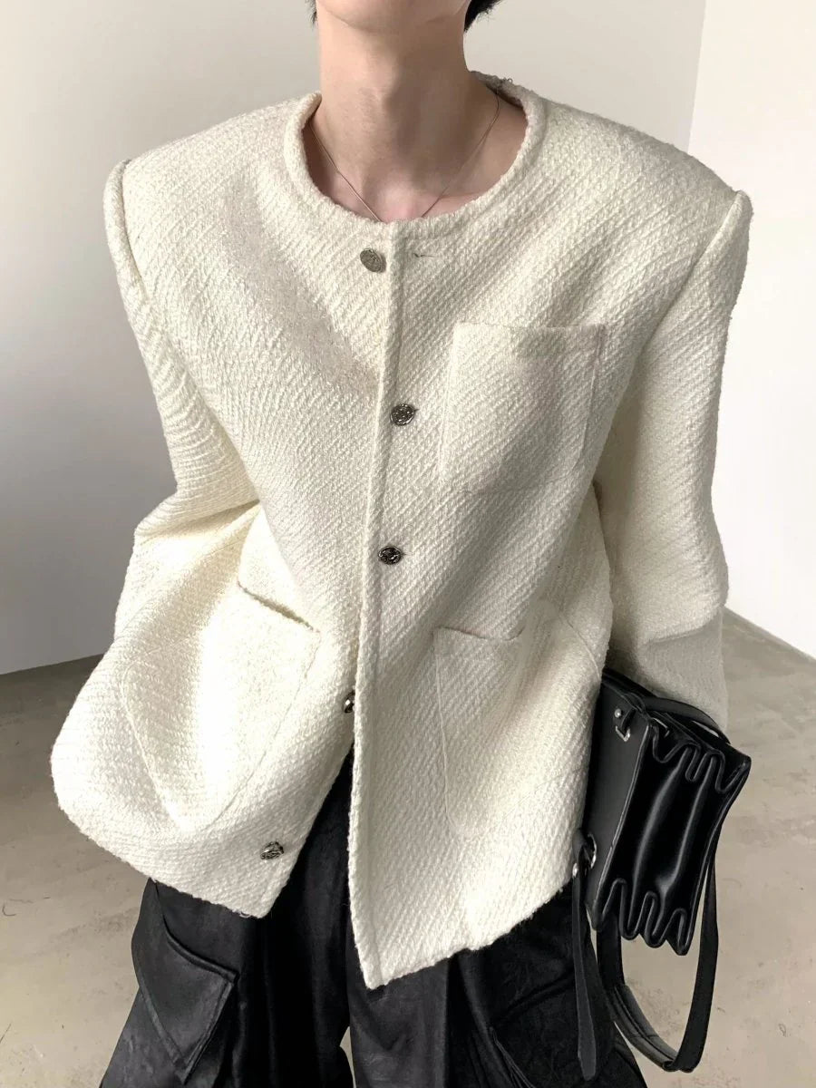 [AUTUMNWIND] WOOL WHITE TWEED JACKET  FE0453