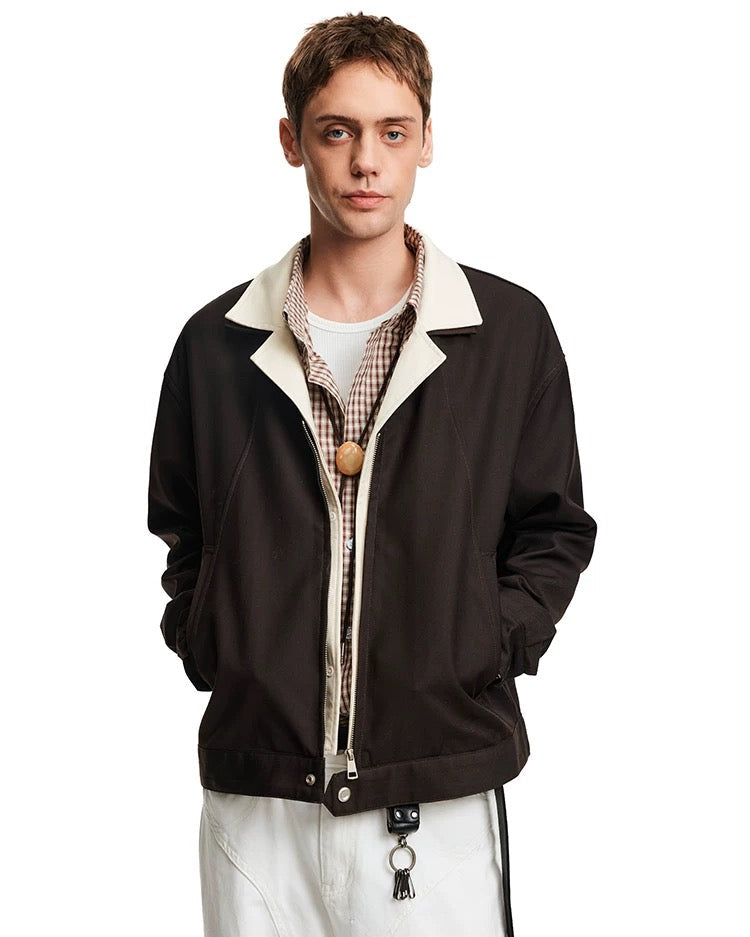 Men’s Deconstructed Layered Jacket – Vintage Minimal Street Outerwear   FE0034