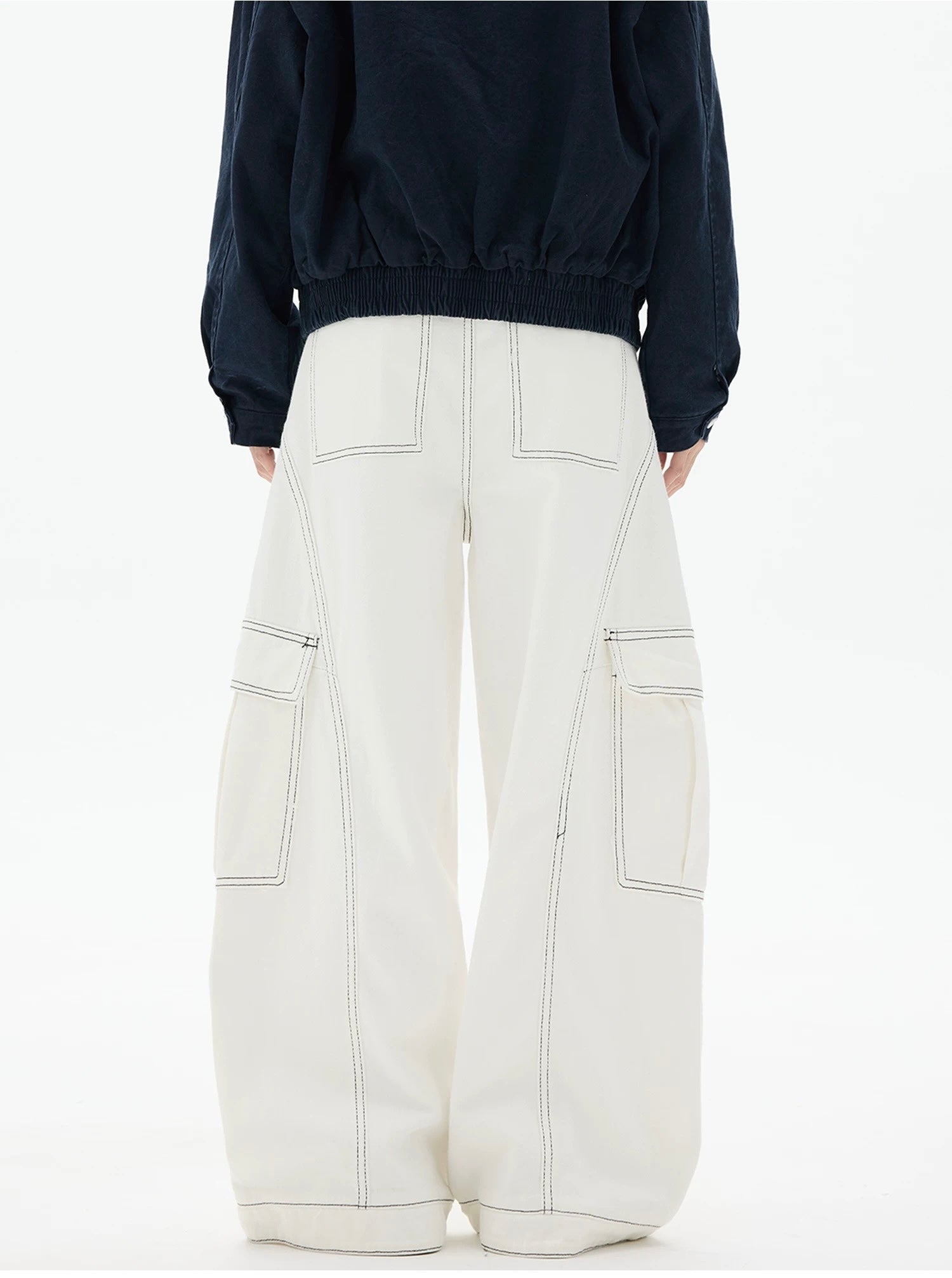 American Curved Wide-Leg Streetwear Trousers  FE0297