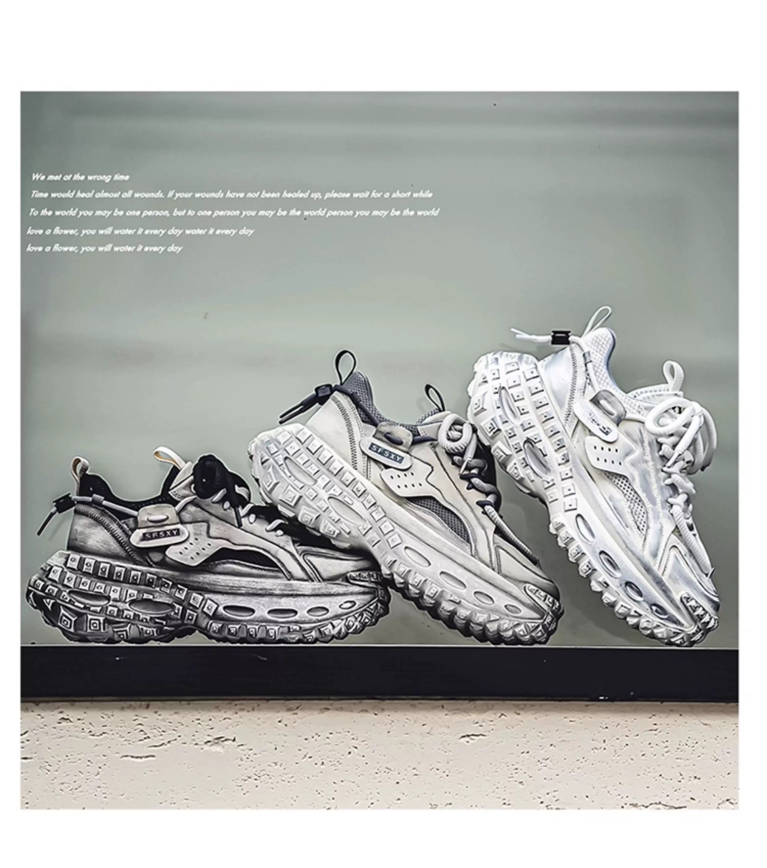 Men’s 2025 New Chunky Sneakers Tire Sole Platform Dad Shoes Fashion Street Style Casual Running ShoesS0016