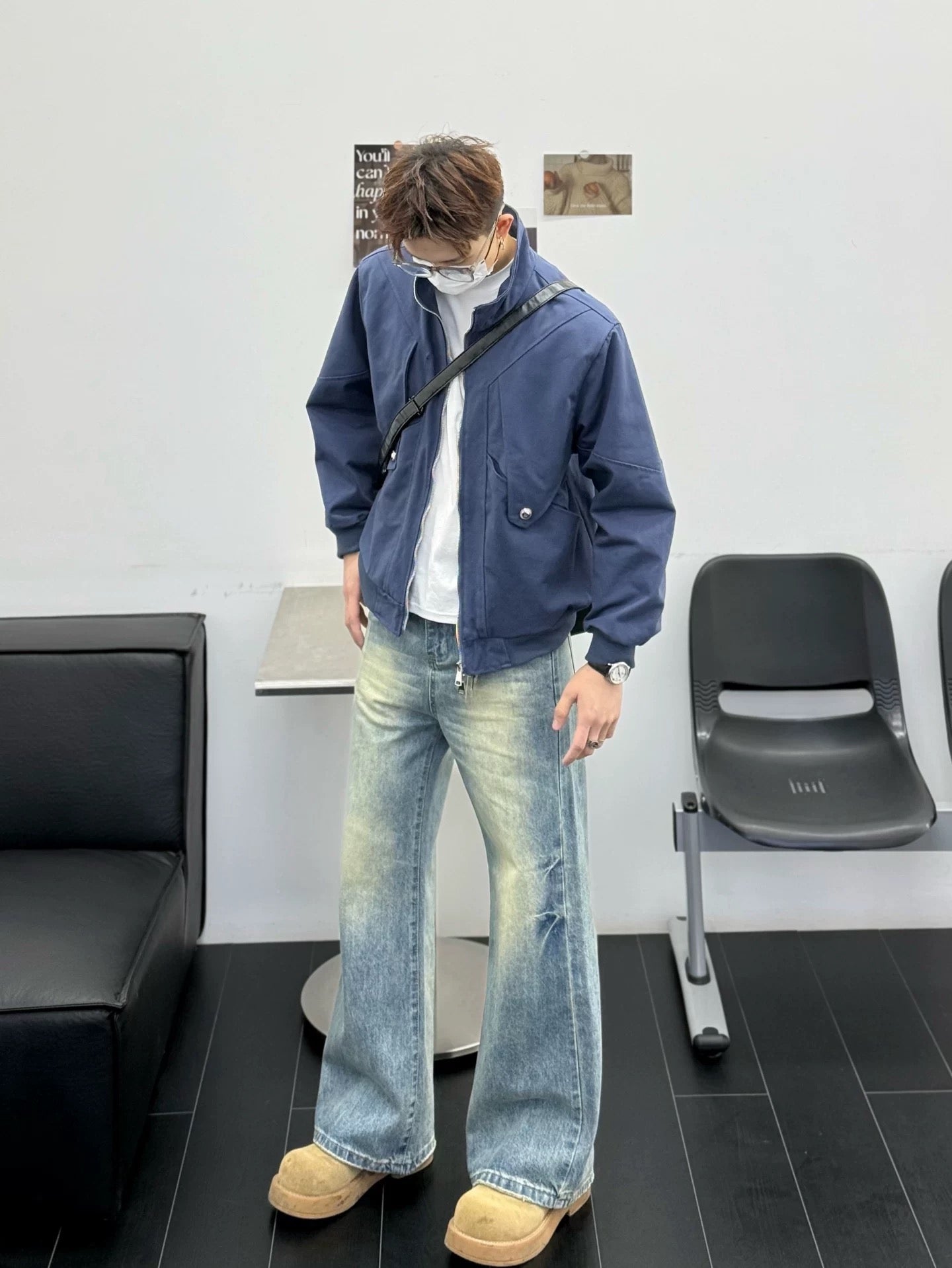Men’s Stand Collar Jacket – Minimal Clean Fit Streetwear Outerwear   FE0048