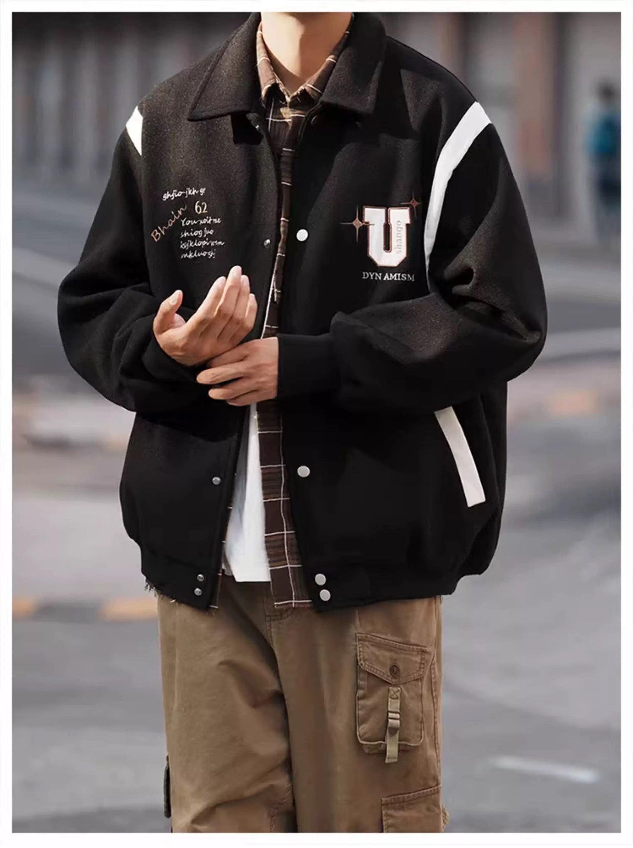Wool Short Jacket – Vintage American Street Style Outerwear   FE0072