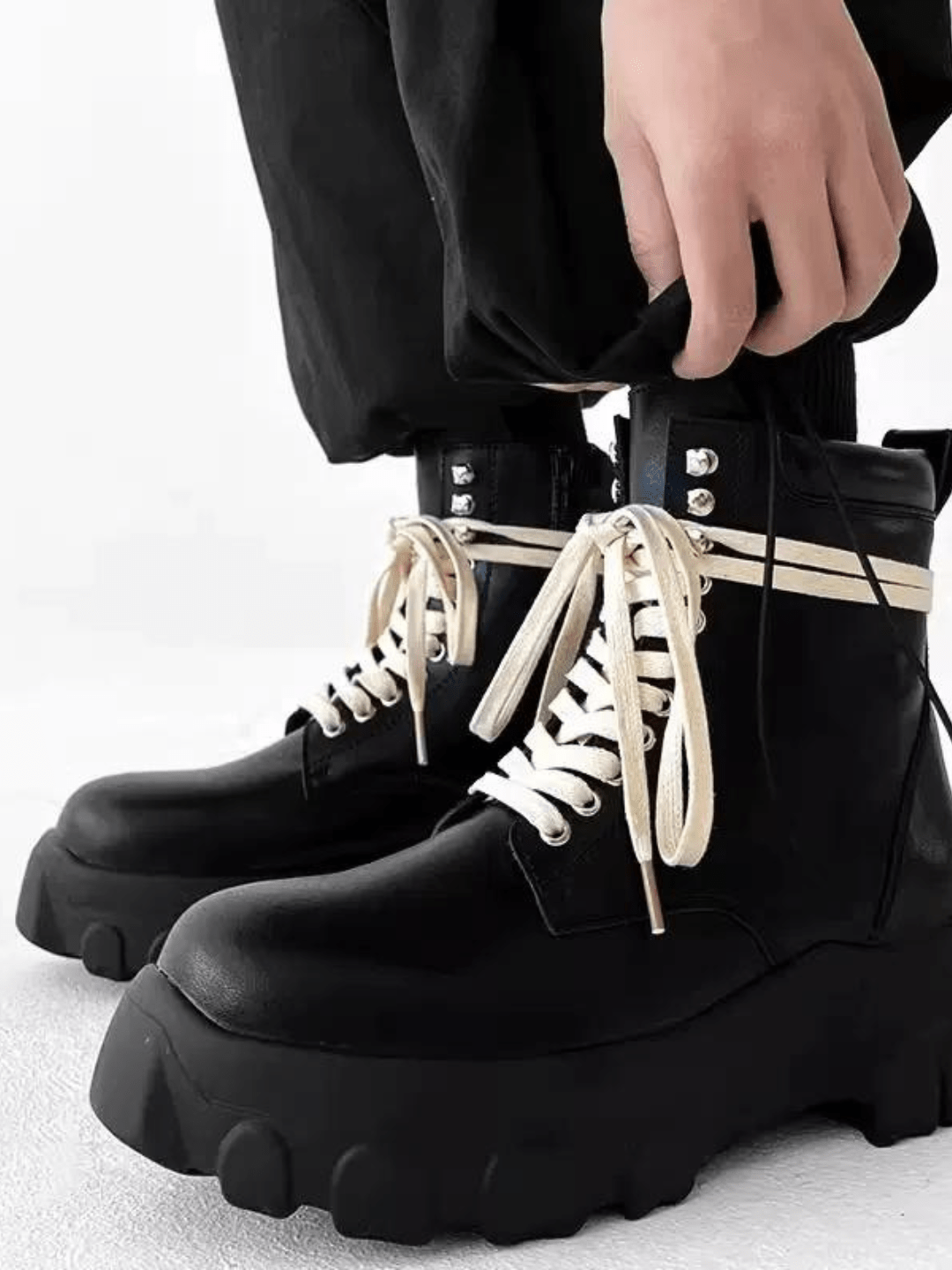 British style leather zipper shoes S040